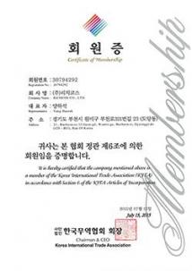 Korea International Trade Association Membership Certificate